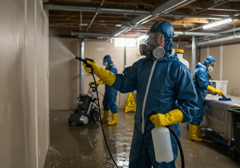 Basement Sanitization and Antimicrobial Treatment process in East Florence, AL